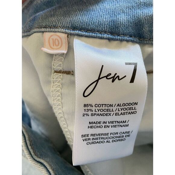 Jen 7 Denim Shorts Casual Blue Light Wash Size 10 - Picture 4 of 11